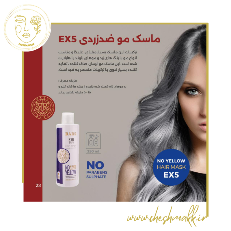 ماسک مو ضد زری بارس|250 میلی لیتر|EX6&STEP2_BARS