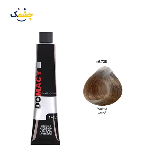 محصول سایت چشمک016738 رنگ مو دوماسی (Domacy) شماره 6.738 حجم 120 میلی لیتر رنگ گردویی