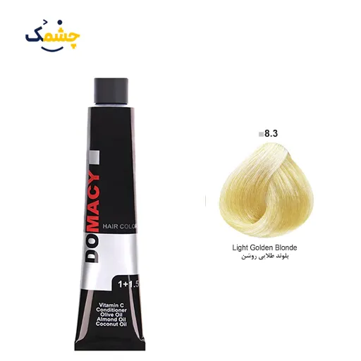 محصول سایت چشمک0183 رنگ مو دوماسی (Domacy) شماره 8.3 حجم 120 میلی لیتر رنگ بلوند طلایی روشن