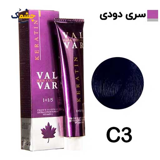 c3 رنگ مو وال وار قهوه ای دودی متوسط سری دودی شماره c3 حجم 120 میلی لیتر