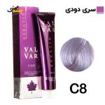 رنگ مو وال وار بلوند دودی خیلی روشن سری دودی شماره c8 حجم 120 میلی لیتر