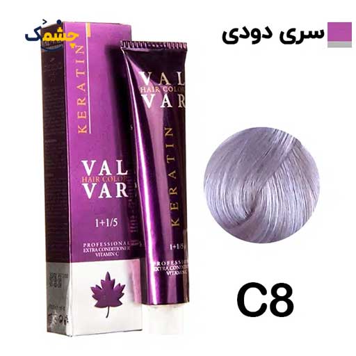 c8 رنگ مو وال وار بلوند دودی خیلی روشن سری دودی شماره c8 حجم 120 میلی لیتر
